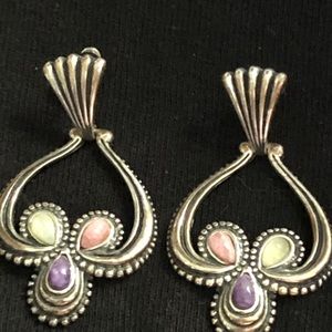 Vintage Carolyn Pollack Signed Earrings in Sterling Silver